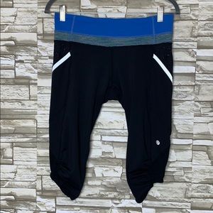 Lululemon Run A Marathon Crop Legging Blue Wee 10